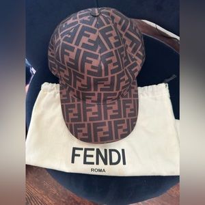 -SOLD-Authentic -FENDI- ZUCCA FF Logo Baseball Cap